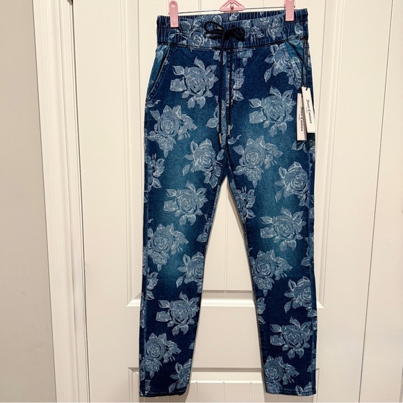NWT Juicy Couture Floral Denim Jogger Style Pants - Picture 2 of 12
